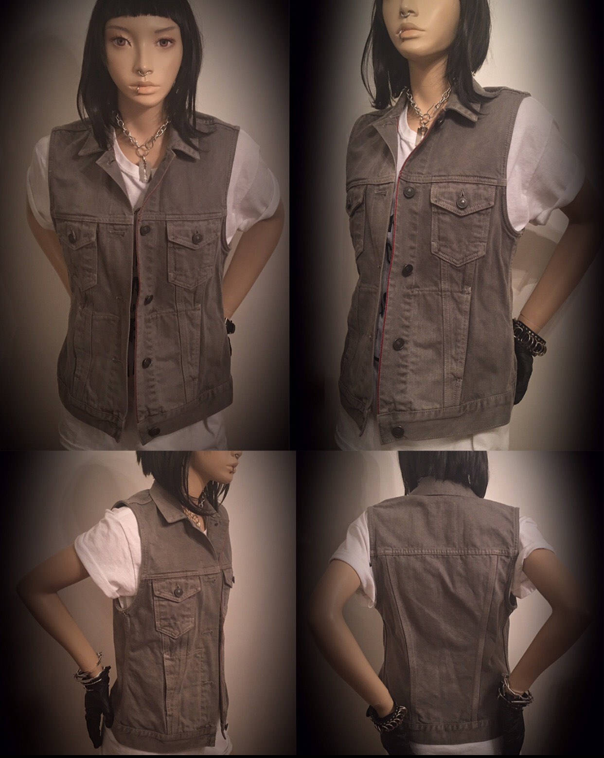 Gray Denim Sleeveless Vest Dizaster In A Halo