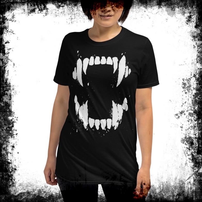 Vampire Teeth T-Shirt - Dizaster In A Halo